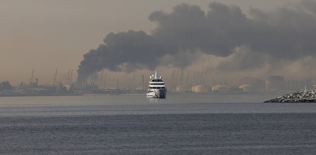 iran’s-targeting-of-airport,-ports-and-hotels-in-reaction-to-us-strikes-has-forced-gulf-nations-onto-front-lines-of-a-war-they-want-no-part-in