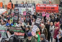 thousands-march-in-london-demanding-end-to-us,-israeli-attacks-against-iran