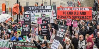 thousands-march-in-london-demanding-end-to-us,-israeli-attacks-against-iran