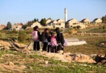West Bank students forced to study outdoors after illegal settlers block road to school west-bank-students-forced-to-study-outdoors-after-illegal-settlers-block-road-to-school