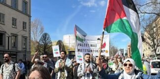 protesters-in-swedish-capital-condemn-israel’s-west-bank-annexation-plans,-strikes-on-lebanon