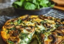 quick-spinach-and-mushroom-crustless-quiche