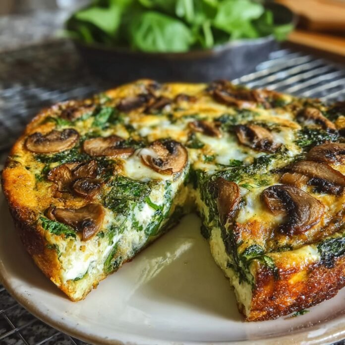 quick-spinach-and-mushroom-crustless-quiche