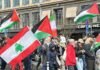 stockholm-protesters-rally-against-israeli-strikes-on-gaza,-lebanon,-and-iran