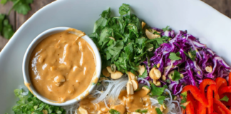 vegan-spring-roll-bowl-with-peanut-sauce
