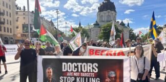 hundreds-in-sweden-protest-israeli-attacks,-ceasefire-violations-in-gaza