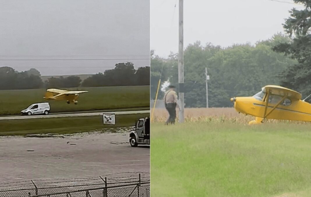 plane-hits-mail-truck-during-emergency-highway-landing-(video)