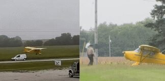 plane-hits-mail-truck-during-emergency-highway-landing-(video)