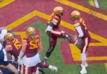 Football Player Kicks His Own Quarterback in Groin (Video) football-player-kicks-his-own-quarterback-in-groin-(video)