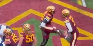 football-player-kicks-his-own-quarterback-in-groin-(video)